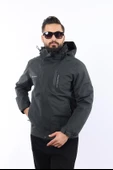 Erkek Antrasit Polarlı Su Geçirmez Kapüşonlu Mont thumbnail 3