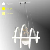 TT Aydınlatma TT005-LDTPL-BY  Burgu Modeli Mat Beyaz Ledli Toplu 3 Renk Modüllü Ledli Avize thumbnail 1