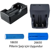 Hedyex 26650 Şarj Aleti 2Li 18650-26650 Fener Pilleri İçin Şarj Cihazı - 3
