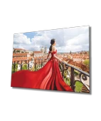 Kadınlar Kırmızı Elbise Dekoratif ve Modern Cam Tablo Women Red Dress - 1