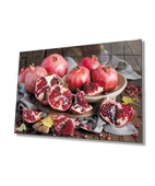 Nar Dekoratif ve Modern Cam Tablo Pomegranate Art - 1