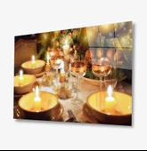 Mum Kandil Dekoratif ve Modern Cam Tablo - 1