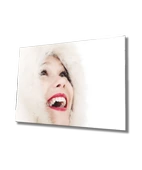 Kadınlar Beyaz Mutluluk Dekoratif ve Modern Cam Tablo  ,Women White  Happiness - 1