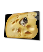 Peynir Fare Mutfak Dekoratif ve Modern Cam Tablo - 1