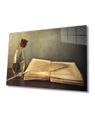 Kırmızı Gül Ve kitap Red Rose And book Table - 1