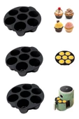 Airfryer Silikon Mini Muffin Yapışmaz Cupcake, Brownies, Pasta Kek Kalıbı - 2