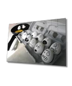 Eğlenceli  Yumurtalar Dekoratif ve Modern Cam Tablo    Fun Eggs - 1