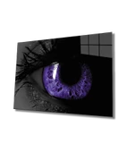Kadınlar Mor Göz Dekoratif ve Modern Cam Tablo Women Purple Eye - 1