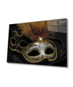 Maske Dekoratif ve Modern Cam Tablo   Mask Table - 1