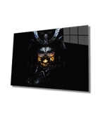 Kadınlar Siyah Japon Samurai Dekoratif ve Modern Cam Tablo thumbnail 2