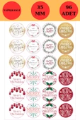 8 Çeşit Yılbaşı Sticker - Yılbaşı Hediye Sticker - Yılbaşı Paketleme - Yılbaşı Süsü - - 1