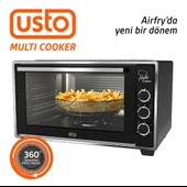 Usto 2115 Airfry Özellikli 50lt Multi Cooker Midi Fırın Siyah - 1