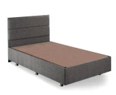 Niron Silver Baza ve Başlık Seti 120x200 cm Tek Kişilik Kaydırmaz Kumaşlı Gri Keten Baza ve Başlığı - 2