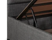 Niron Silver Baza ve Başlık Seti 120x200 cm Tek Kişilik Kaydırmaz Kumaşlı Gri Keten Baza ve Başlığı - 6