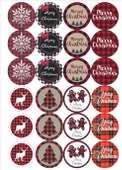 Ekoseli Yılbaşı Sticker - Ekose Sticker - Yılbaşı Hediyesi - Yılbaşı Süsleri - Paketleme Sticker - 2
