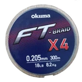 Okuma Ft-*4 Braided Line 300 mt Grey Örgü İp  0,330 mm thumbnail 1