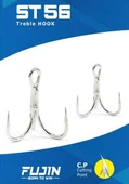 Fujin ST56 Üçlü Maket Balık İğnesi Nickel  2 no - 1
