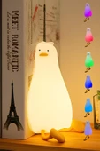 Renk Değiştiren Şarjlı Silikon Gece Lambası – Dokunmatik, Multicolor, Çocuk ve Bebek Odası - 1