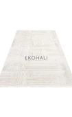 Lykia Koleksiyonu Akrilik Dokuma Modern ve Şık Desenli Halı LKY02 Krem-Gri - 4