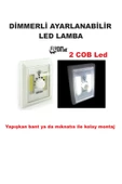 Dimmerli  Led Lamba Cob Ledli Yapişkan Veya Miknatisli Dolap Içi Mutfak Tezgah Ev Bahçe Fener - 2