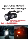 Şarjlı EL Feneri Tripod İLE Kullanıma Uygun Ayarlı Led Seviye 45 Derece Ayarlanabilir Arka Lamba - 3