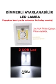 Dimmerli  Led Lamba Cob Ledli Yapişkan Veya Miknatisli Dolap Içi Mutfak Tezgah Ev Bahçe Fener - 3