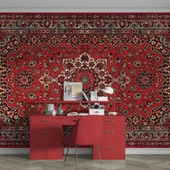 3 Boyutlu Kırmızı Halı Desenli Duvar Kağıdı - 4