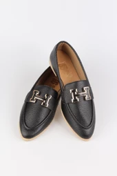 Kadın H Tokalı Sivri Burun Babet Siyah thumbnail 4