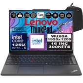 Lenovo Thinkpad E16 Gen2 Intel Core Ultra 5 125U Ddr5 40GB 1tb SSD Intel® Aı Boost 16" Wuxga IPS Windows 11 Home Taşınabilir Bilgisayar 21MA003MTXH14 + Zetta Çanta - 1