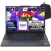Lenovo Thinkpad E16 Gen2 Intel Core Ultra 7 155H Ddr5 48GB 512GB SSD Intel® Aı Boost 16" Wuxga IPS Windows 11 Pro Taşınabilir Bilgisayar 21MA002UTXP17 + Zetta Çanta - 1