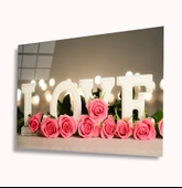 Love Dekoratif ve Modern Cam Tablo - 1
