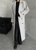 Gri Melanj Apoletli Kemerli Kaban-44188 - 2