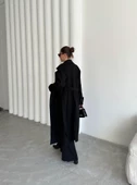 Siyah New Tokyo Uzun Kaşe Kaban - 10