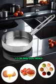 Nishev.com Evini Sev 12 cm Yuvarlak Paslanmaz Çelik Mini Yumurta & Sos Tavası - 1