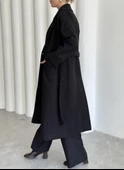 Siyah New Tokyo Uzun Kaşe Kaban - 3