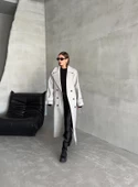 Gri Melanj Apoletli Kemerli Kaban-44188 - 4