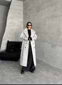 Gri Melanj Apoletli Kemerli Kaban-44188 - 6