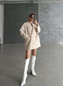 Taş 1. Sınıf Kalite Balık Sırtı Oversize Kaşe Kaban - 3