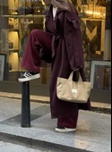 Bordo Kolları Cep Detaylı Premium Kaban - 6