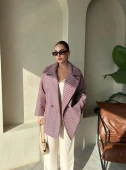 Bordo 1. Sınıf Kalite Balık Sırtı Oversize Kaşe Kaban - 6