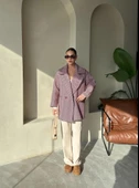 Bordo 1. Sınıf Kalite Balık Sırtı Oversize Kaşe Kaban - 8