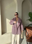 Bordo 1. Sınıf Kalite Balık Sırtı Oversize Kaşe Kaban - 5