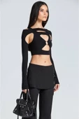 For Pretty Halka Detay Ikili Crop Bluz - 3