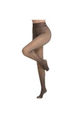 For Pretty Kadın Kışlık Ten Görünümlü İçi Peluşlu Termal Tayt Siyah Külotlu Çorap - 3