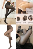 For Pretty Kadın Kışlık Ten Görünümlü İçi Peluşlu Termal Tayt Siyah Külotlu Çorap - 1