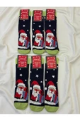 For Pretty 6'Lı Yılbaşı Christmas Temalı Unısex Noel Baba Detay Çorap - 1