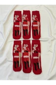 For Pretty 6'Lı Yılbaşı Christmas Temalı Unısex Kırmızı Noel Baba Figürlü  Çorap - 1