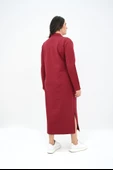 Kadın Büyük Beden Uzun Kollu Yaka Detaylı Elbise 5283-25 - 12