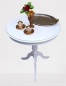 Fiskos Sehpa EKO 90502 Baba 3 Ayak 60CM Hareketli MDF Tabla Parlak Beyaz El Yapım - 4