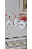 Minimal Vazo Set 3'lü Bohem Biblo Minyatür Dekoratif Dayanıklı Beton Set - 6